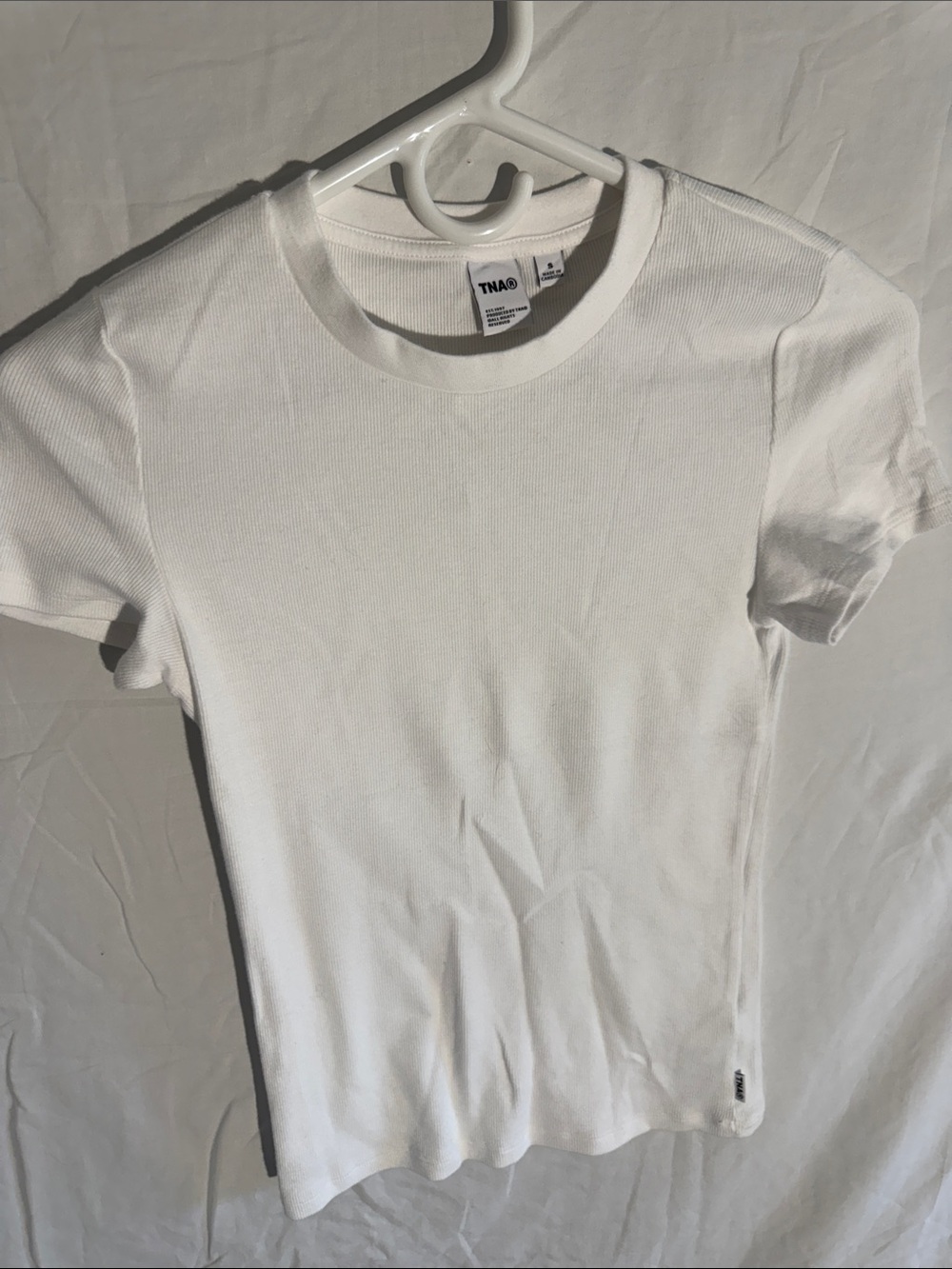 TNA Artizia White  Ribbed Crew Tee